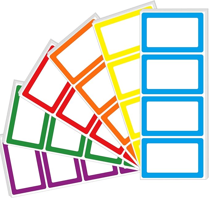 Yeachlaing 6 Color Name Tag Stickers, 240PCS Waterproof Stickers 3.5X2.25 Inch Name Labels for Office, School, Classroom and Home