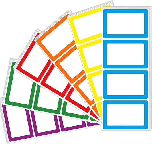 Yeachlaing 6 Color Name Tag Stickers, 240PCS Waterproof Stickers 3.5X2.25 Inch Name Labels for Office, School, Classroom and Home