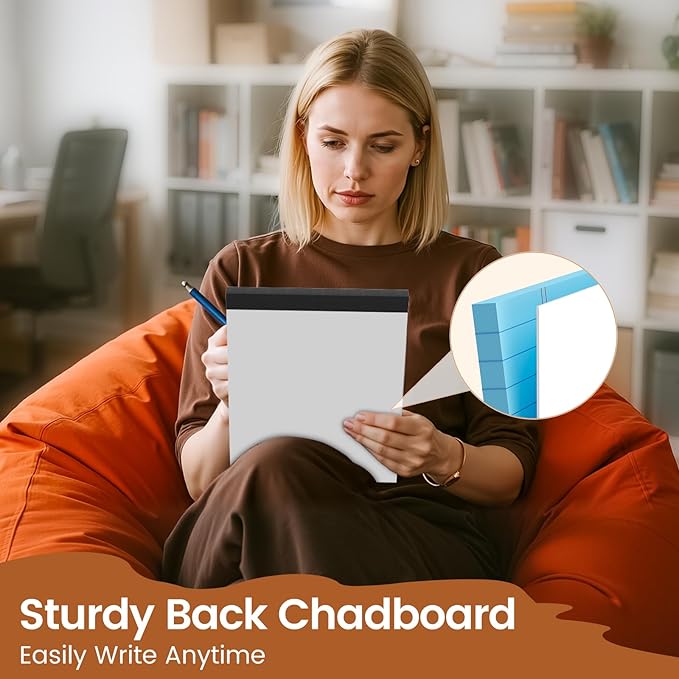 3 Pack Legal Pads 8.5 X11, College Ruled Notebook, 150 Sheets Colored Note Pad, Writing Pads 8.5x11, Tear Off Notepad, Lined Paper, Notebook Paper for Office Home School, 50 Sheet/Pad