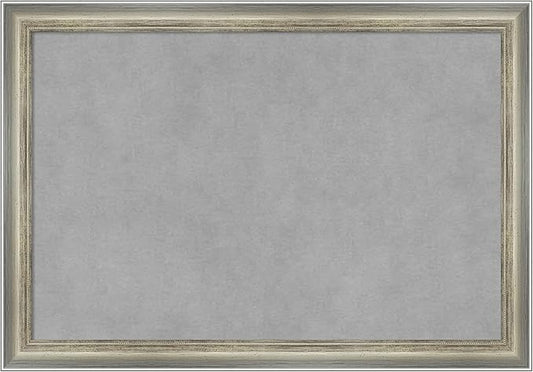 Amanti Art Silver Framed Magnetic Board 14x20 Small Vision Board for use with Magnets, 100% Metal Sheet to Display Items as Office Decor or for Home Organization in mudroom, Kitchen or Kids Room