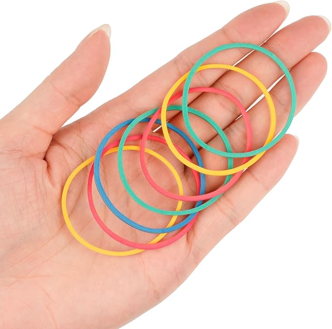 MOWPOG 700 Pcs Rubber Bands, Size #16 Reusable Elastic Rubber Band for Office Supplies File Folders, Home Packaging, Crafts DIY Bundling, Multipurpose (Colored)