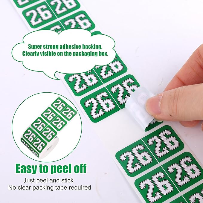 1000pcs 2026 Year Stickers, 3/4x1-1/2 Inch 26 Year Colored Self-Adhesive Stickers File Folder Labels Decals for Tab File Folders Office Supplies (Dark Green)