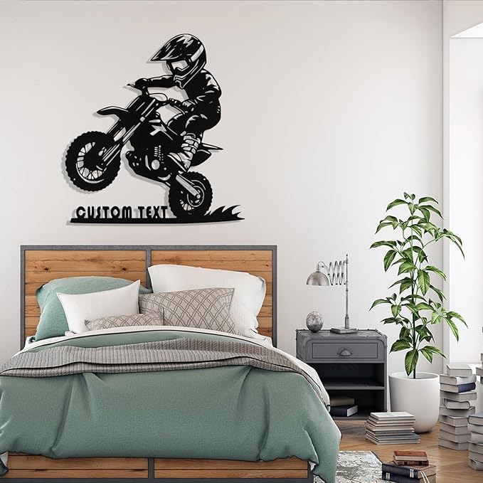 Custom Motorcycle Metal Signs Personalized Dirt Biker Name Sign Custom Garage Decor Motorbikes Wall Art Decor Motorcycle Sign Men Room D ecorate Gifts for Men Husband Rider