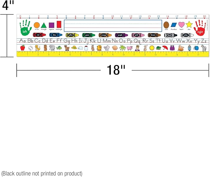 Carson Dellosa Education 36PC Traditional Manuscript Name Plate for Desk, Tags, Nametags with Alphabet & Number Line, Colors, Shapes & More Classroom Essentials, School Labels for Desk Decor