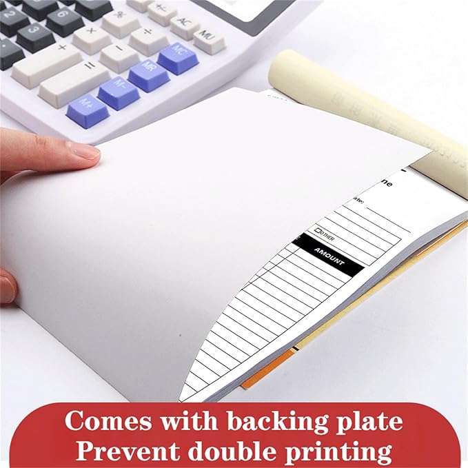 Custom Invoice Book in 3-Part /2-Part Receipt Book with Carbon Copies Personalized Carbonless Service Invoice Form Books Sales Order Book with Company Name Logo Address,D-Receipt Book