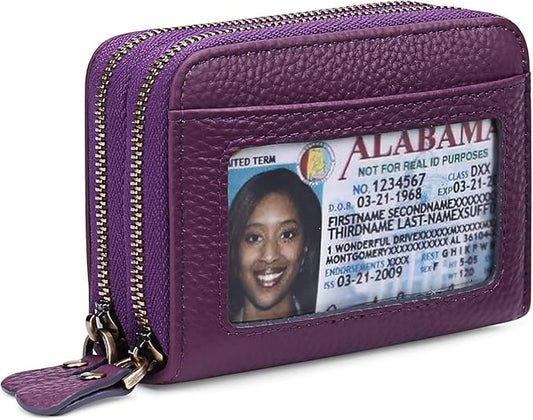 GOIACII Small Genuine Leather Wallet for Women, RFID Blocking Credit Card Holder Wallet