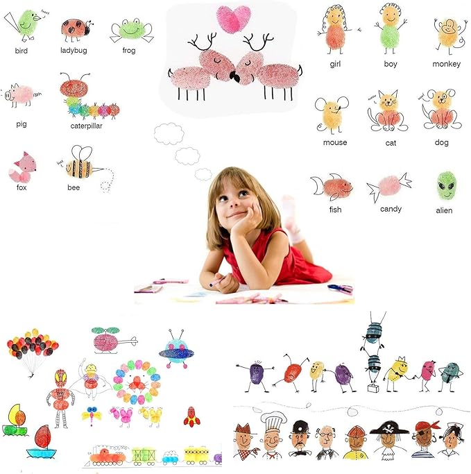 GTLZLZ Ink Pads for Kids, 20 Colors Craft Ink Pad, Washable Finger Ink Pads for Stamps, Paper, Scrapbooking, Wood Fabric
