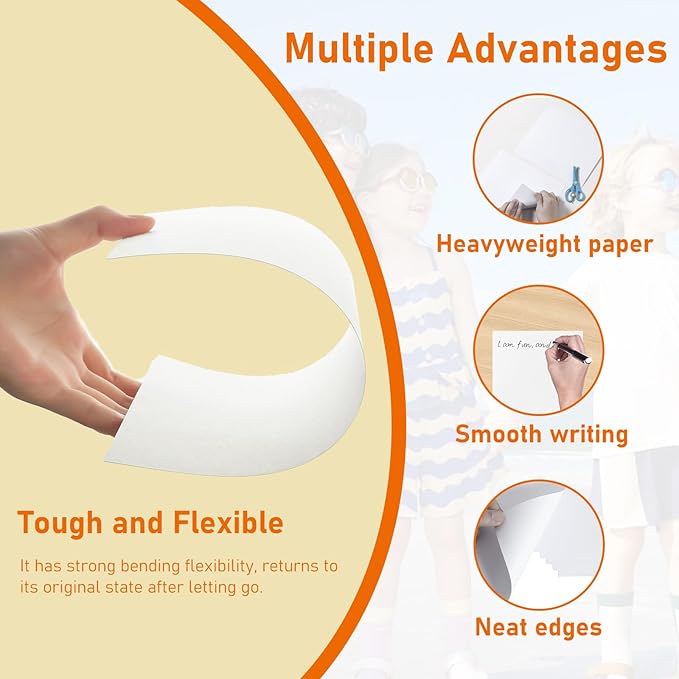 Guakicae 60 Sheets White Cardstock 4 x 6 Craft Paper, 300gsm/110lb Heavyweight Flat Card Stock Printer Paper for Cards Making, Wedding Invitations, Greeting Cards, Birthday, Drawing