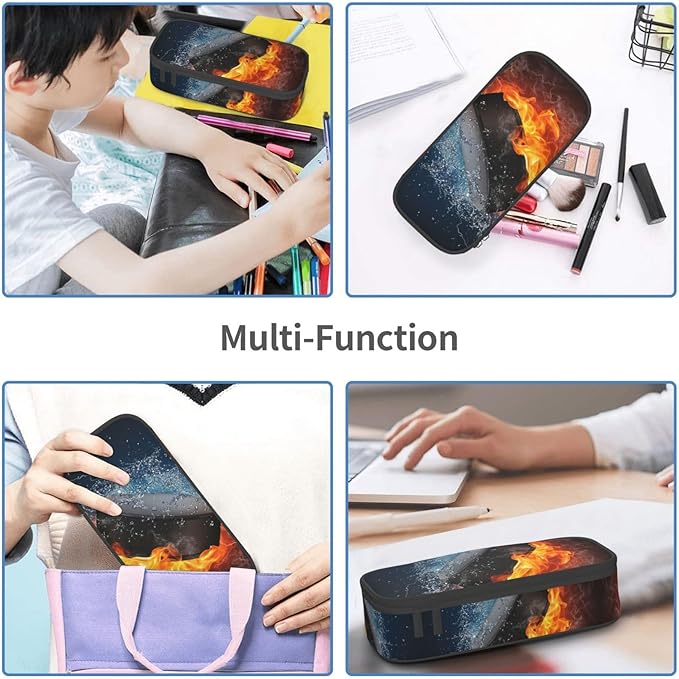 HKHEHOP Hockey Sport Pencil Case Big Capacity Storage Pencil Pouch Stationery Bags With Zipper Portable Pen Holder Box Organizer For Boys Girls Teens Student College School Office Supplies