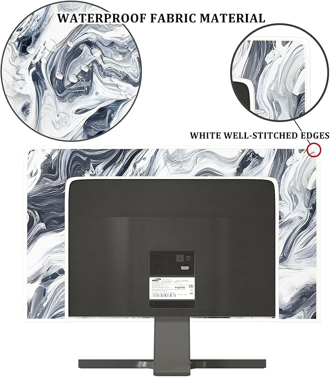 Baocicco Abstract Gray Marble Waterproof 40, 41, 42，43 Inch Television Cover Anti-Static Dustproof Protective Television Covers for TV Screen Abstract Modern TV Dust Cover for Home LED LCD OLED TVs