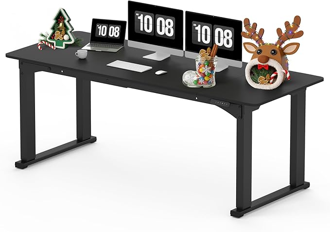SANODESK 4-Leg Standing Desk, Electric Height Adjustable Desk with Memory Presets for Home Office, Stand up Desk Computer Workstation, 78x32 Inches Black