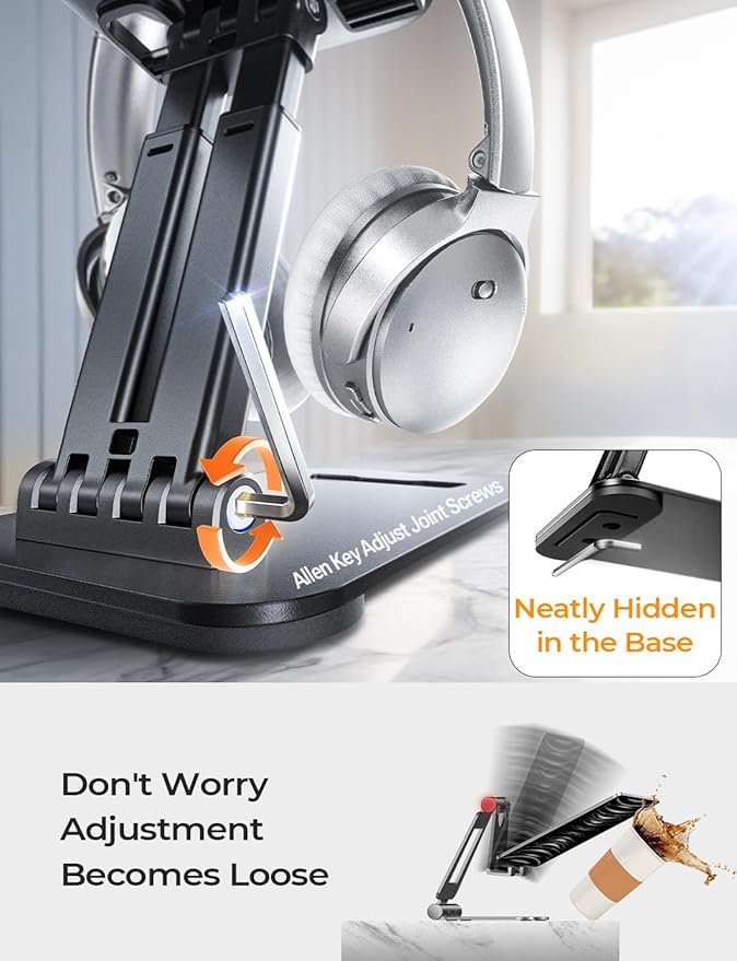 LISEN for iPad Stand Tablet Holder for Desk, Cool Home Office Desk Accessories for Men Women Kids Tablet Gifts, Office Home Essentials Gadgets Portable Monitor Stand for iPad a16 Accessories Switch