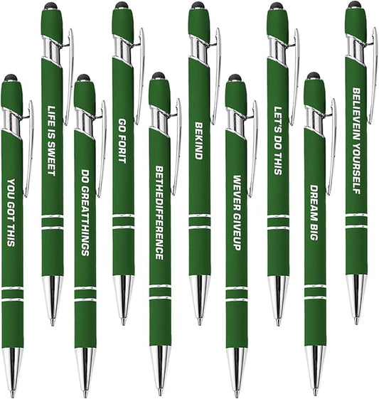 CRME 10pcs Motivational Pens Funny Pens for Adults Positive Affirmation Gifts Funny Office Decor Daily Essentials Suitable as Gifts for Various Parties and Holidays