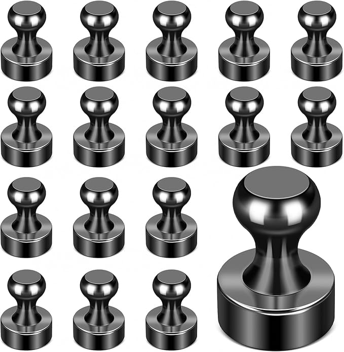 LOVIMAG Fridge Magnets 18Pcs Refrigerator Whiteboard Small Strong Magnet Classroom Kitchen Accessories Decorative Locker Set Decor Must Haves Office Calendar Refrigerador Magnetic Cute Crafts Black