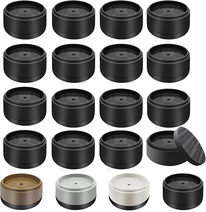 Furniture Risers Bed Risers Heavy Duty 1 inch, 2 inch, 3 inch, 4 inch Round Adjustable Bed Lifts Riser for Desk Legs Table Couch Sofa Chair Refrigerator Washing Machine (1 Inch, Black, 16 Pack )