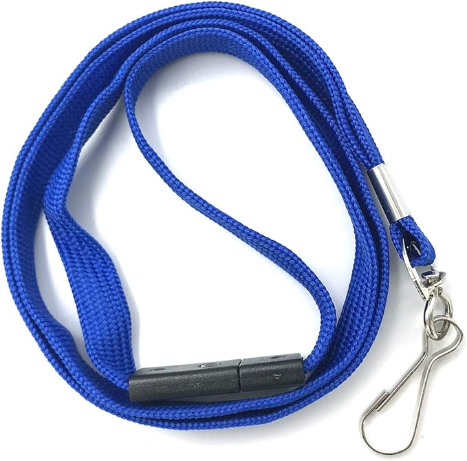 Bird Fiy Lanyards Safety Blue Lanyards Neck Flat Premium Breakaway Badge Lanyard with J-Hook for ID Nametag Badge Holder (Blue, 25 PCS)