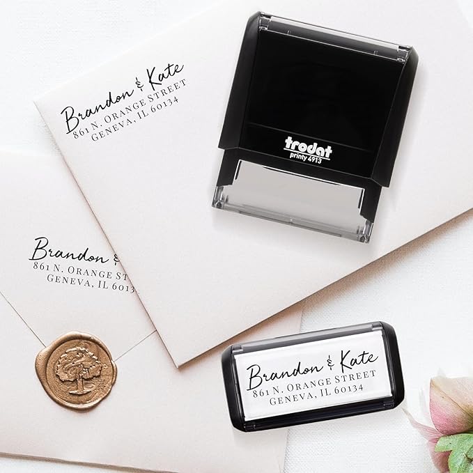 Self Inking Modern Address Stamps | Custom Return Address Stamper (Brandon, Medium)