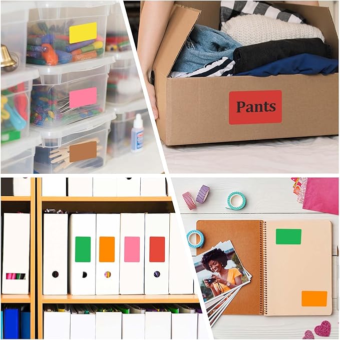 PATIKIL 1000Pcs Colored Coding Labels Stickers, 5x3 Inch Rectangle Inventory Stickers Self Adhesive Tags for Office Business Inventory Management Product Labeling Home Decor, Red