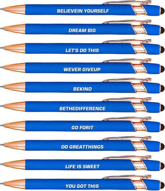 CRME Best Nurse Ever Ballpoint Pens Retractable Pen Design Engraved Motivational Quotes Fluent Writing Nice Novelty Pens for Coworker Gifts