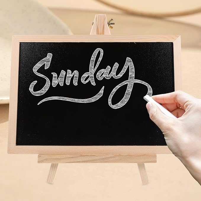 Holibanna Small Chalkboard with Stand 12 Inch Desktop Message Board for Home Bar Wedding Party Decoration Easy to Write and Clean