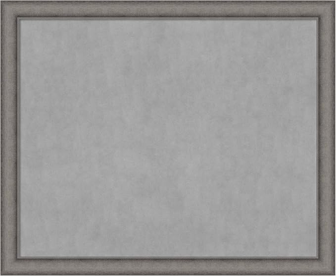 Amanti Art Grey Framed Magnetic Board 36x44 X-Large Vision Board for use with Magnets, 100% Metal Sheet to Display Items as Office Decor or for Home Organization in mudroom, Kitchen or Kids Room
