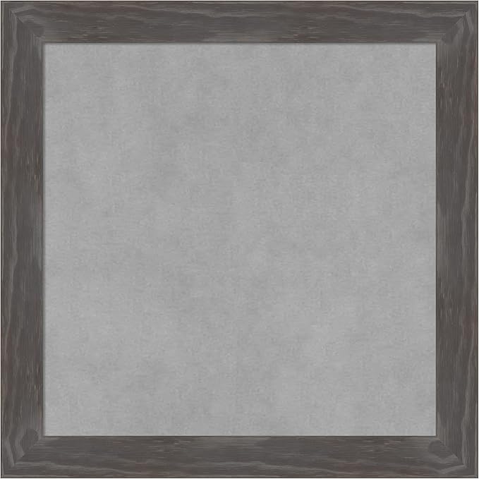 Amanti Art Grey Framed Magnetic Board 19x19 Small Vision Board for use with Magnets, 100% Metal Sheet to Display Items as Office Decor or for Home Organization in mudroom, Kitchen or Kids Room
