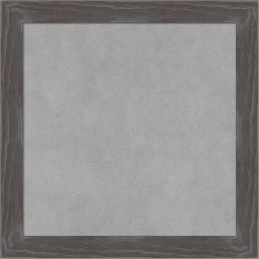 Amanti Art Grey Framed Magnetic Board 19x19 Small Vision Board for use with Magnets, 100% Metal Sheet to Display Items as Office Decor or for Home Organization in mudroom, Kitchen or Kids Room