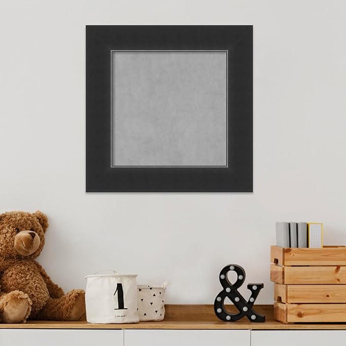 Amanti Art Black Framed Magnetic Board 17x17 X-Small Vision Board for use with Magnets, 100% Metal Sheet to Display Items as Office Decor or for Home Organization in mudroom, Kitchen or Kids Room