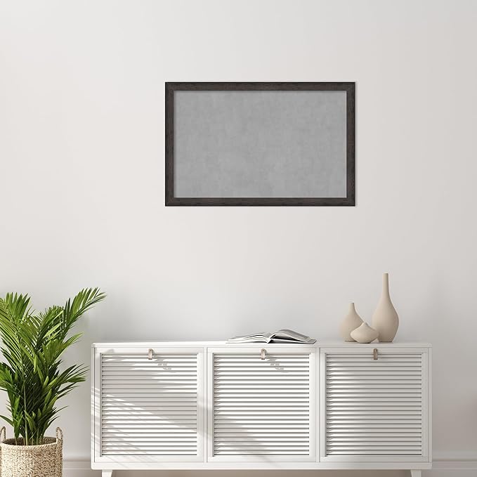 Amanti Art Black Framed Magnetic Board 23x35 Large Vision Board for use with Magnets, 100% Metal Sheet to Display Items as Office Decor or for Home Organization in mudroom, Kitchen or Kids Room