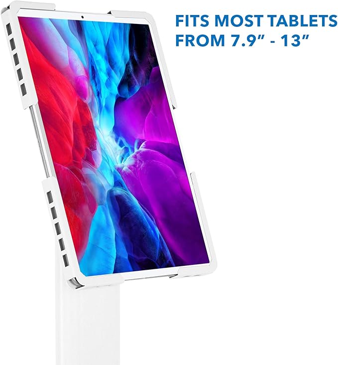 Mount-It! Anti-Theft Universal Tablet Kiosk Stand, Fits iPad Pro, Galaxy Tab, Surface Pro 9.7-13 Inch Tablets | Adjustable Floor Stand with Secure Locking for Retail, Trade Shows, POS, and Public Use