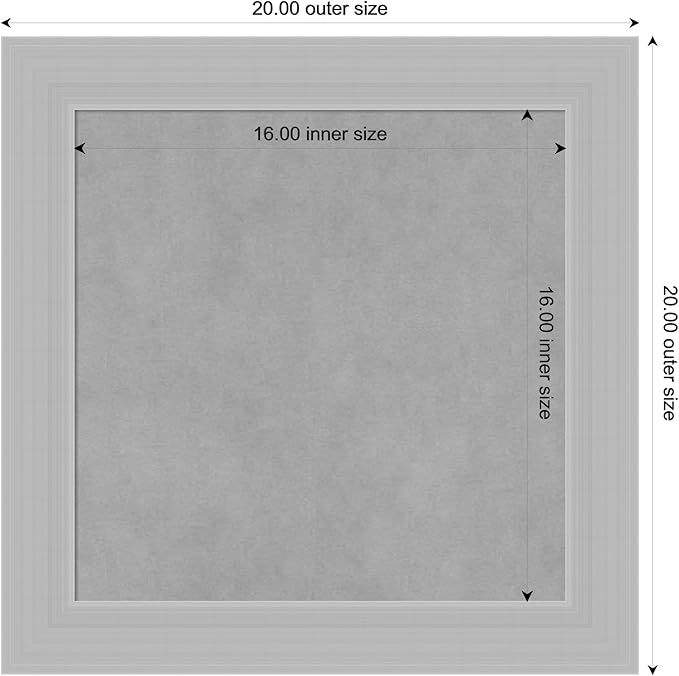 Amanti Art Silver Framed Magnetic Board 20x20 Small Vision Board for use with Magnets, 100% Metal Sheet to Display Items as Office Decor or for Home Organization in mudroom, Kitchen or Kids Room