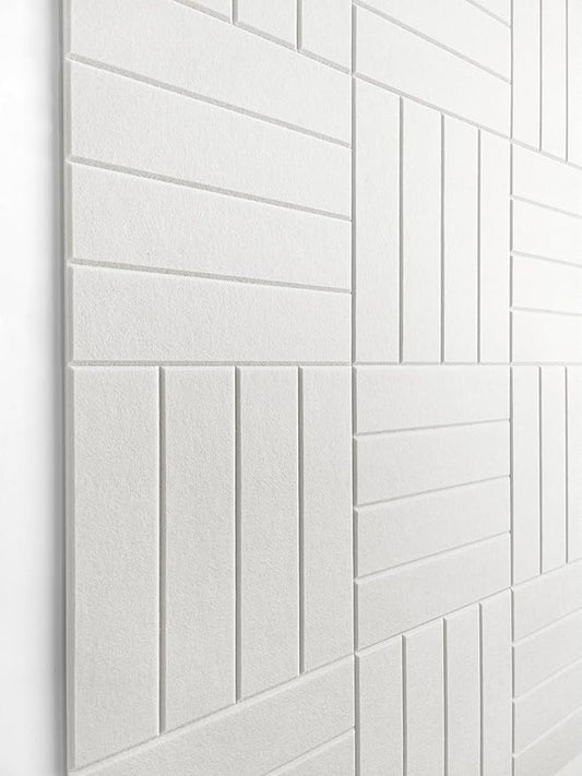 DECORITA White Felt Bulletin Board Tiles | Modern Cork Board Alternative | Large Cork Boards for Walls | Aesthetic Felt Wall Panels for Office & Home Decor | Pin Board & Photo Board (12-Pack) | White