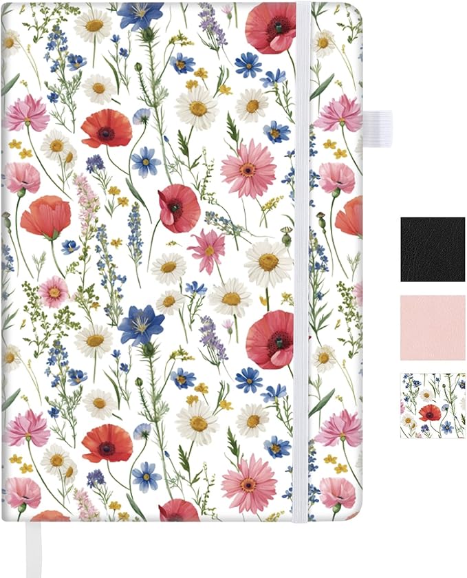 Thboxes 160 Pages Lined Journal Notebook, 5.71" X 8.27" Writing & Journaling Hardcover Executive Notebooks for Student Worker Women Men Notepads Journals for Writing Travel & Organization, Floral