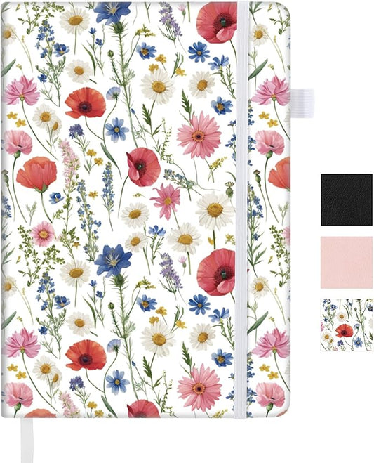 Thboxes 160 Pages Lined Journal Notebook, 5.71" X 8.27" Writing & Journaling Hardcover Executive Notebooks for Student Worker Women Men Notepads Journals for Writing Travel & Organization, Floral