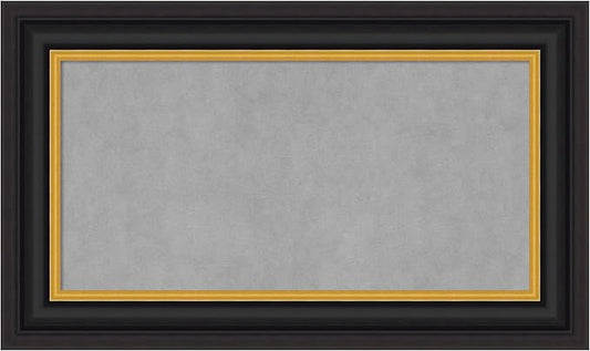 Amanti Art Black Framed Magnetic Board 18x30 Small Vision Board for use with Magnets, 100% Metal Sheet to Display Items as Office Decor or for Home Organization in mudroom, Kitchen or Kids Room
