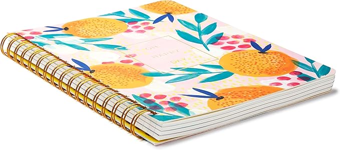 Compendium Spiral Notebook - Oh, Happy Day — A Designer Spiral Notebook with 192 Lined Pages, College Ruled, 7.0”W x 9.25”H