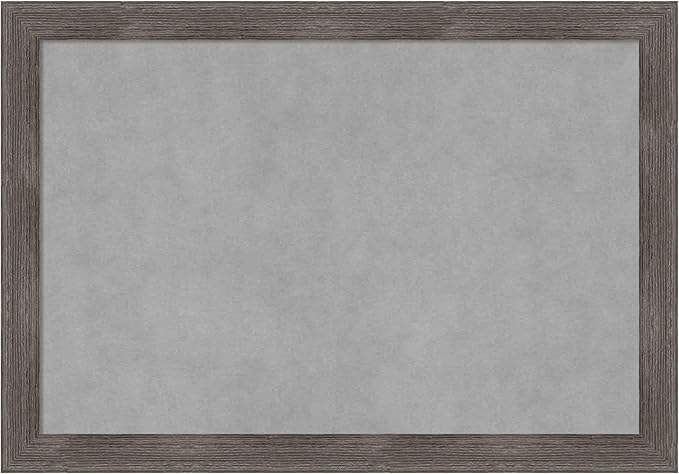 Amanti Art Grey Framed Magnetic Board 19x27 Medium Vision Board for use with Magnets, 100% Metal Sheet to Display Items as Office Decor or for Home Organization in mudroom, Kitchen or Kids Room
