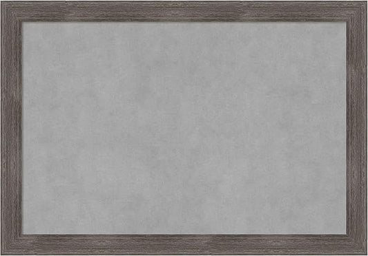 Amanti Art Grey Framed Magnetic Board 19x27 Medium Vision Board for use with Magnets, 100% Metal Sheet to Display Items as Office Decor or for Home Organization in mudroom, Kitchen or Kids Room