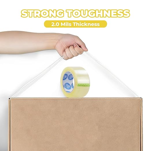 Clear Packing Tape 36 Rolls (2.0 Mil, 2 Inch x 55 Yards) – Heavy Duty Shipping & Moving Tape – Strong Adhesive Box Sealing Tape for Packing, Storage & Office