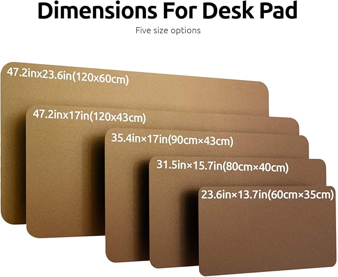 YSAGi Leather Desk Pad Protector, Office Desk Mat, Large Mouse Pad, Non-Slip PU Leather Desk Blotter, Laptop Desk Pad, Waterproof Desk Writing Pad for Office and Home (Bronze, 47" x 17")