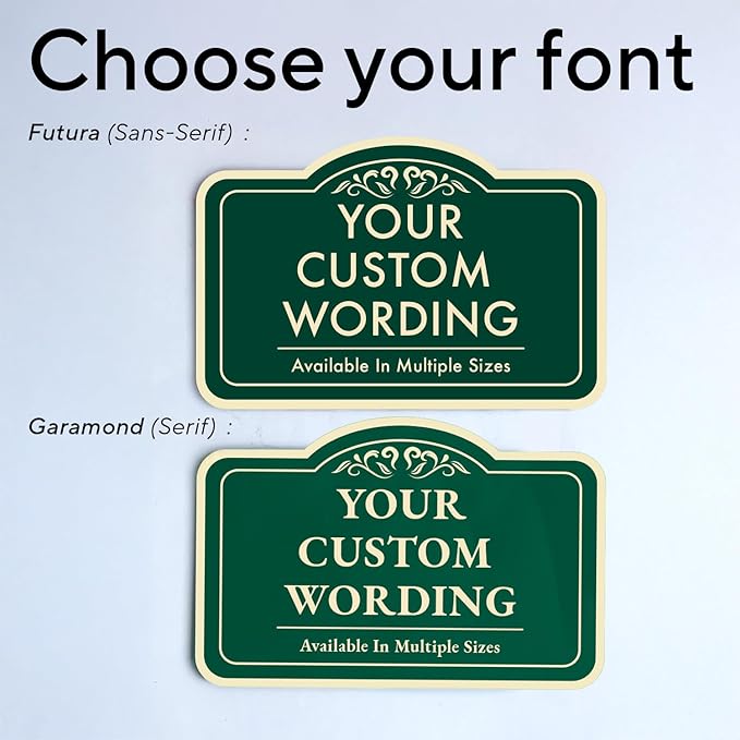Custom Decorative Outdoor Aluminum Signs, Personalized Driveway Signs, Waterproof USA Made Design 1 Forest Green 14x10 In