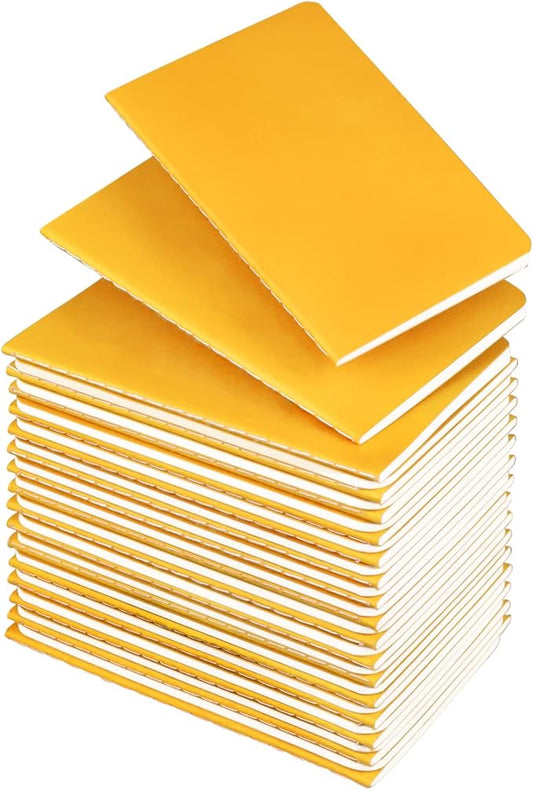 Lzerking Mini Notepads Notebooks Bulk 36 Pack Small Pocket Journal-Yellow Cover for Kids 3.5 x 5.5 Inches, 30 Sheets/60 Pages,It Will Be Great Christmas Presents