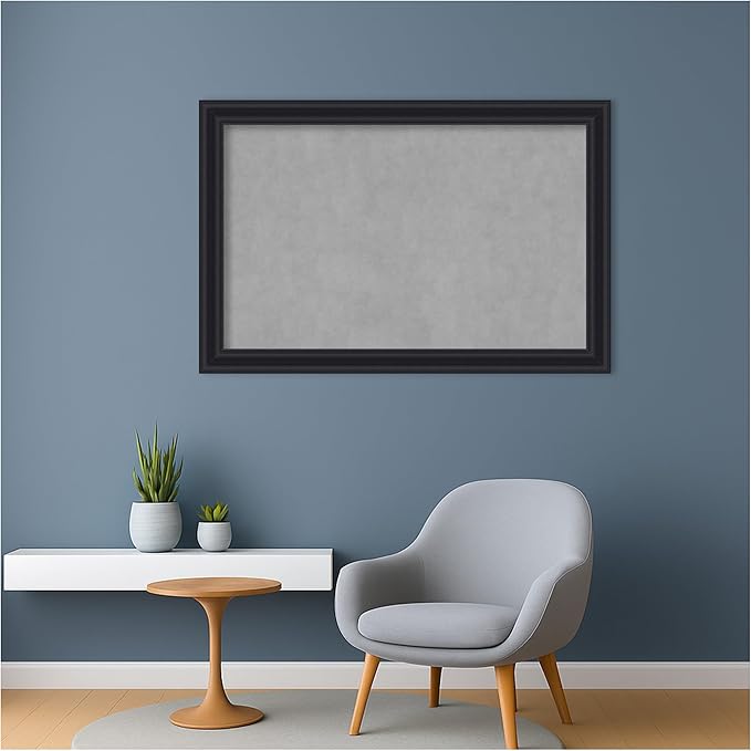 Amanti Art Black Framed Magnetic Board 24x36 Large Vision Board for use with Magnets, 100% Metal Sheet to Display Items as Office Decor or for Home Organization in mudroom, Kitchen or Kids Room