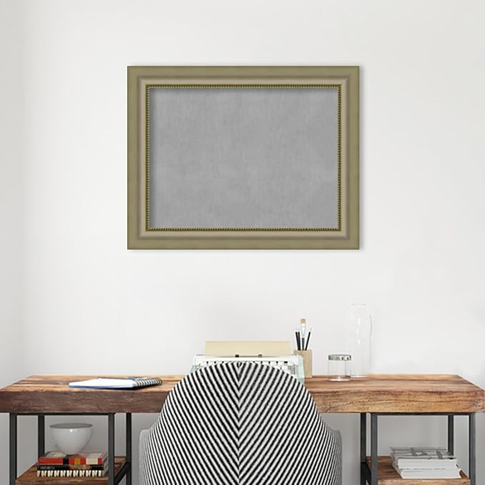 Amanti Art Silver Framed Magnetic Board 23x29 Medium Vision Board for use with Magnets, 100% Metal Sheet to Display Items as Office Decor or for Home Organization in mudroom, Kitchen or Kids Room