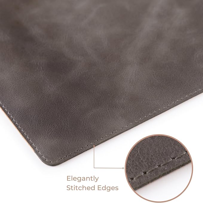 Node Leather - Genuine Leather Desk Mat - Executive Real Leather Desk Pad - Large (18 3/4" X 35 3/4") | Non-Slip Desk Blotter
