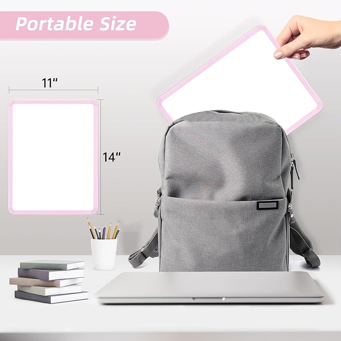 VUSIGN Small White Board Dry Erase, 14'' x 11'' Magnetic Dry Erase Board, Mini Whiteboard with Markers for Students, Fridge, Wall, Locker, Pink