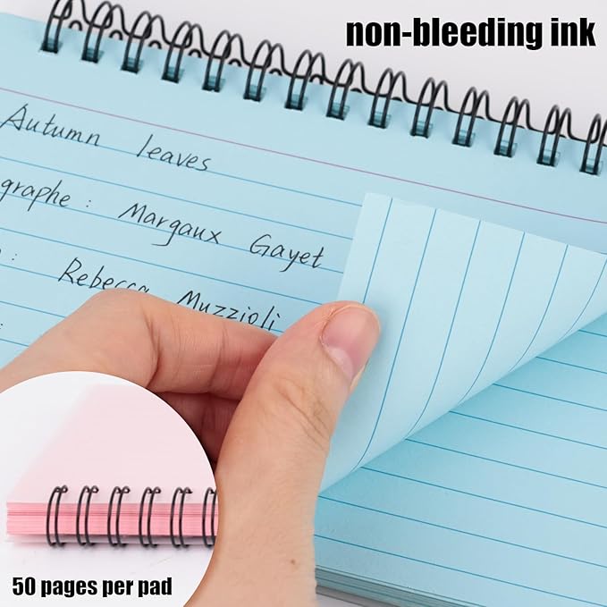 Koogel 400PCS Index Cards, 4x6 Large Index Cards with Key Rings for School, Flashcards Heavy Note Card with Waterproof Covers for Studying Learning College Office Home Supplies, 8 Color