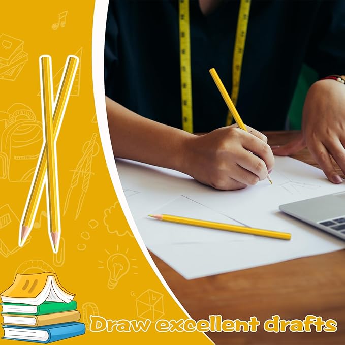 sqzrmdcg 36 PCS Yellow Colored Pencils, Pre-sharpened Professional Wooden Art Pencils Set for Artists Painting | Premium Drawing Sketching Supplies(Yellow)