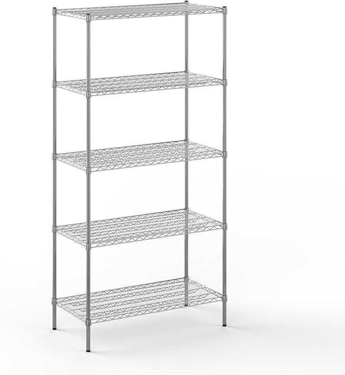Regal Altair 21" Deep x 42" Wide x 86" Height Wire Shelving Kit | 5-Tier | NSF Commercial Storage Rack Unit