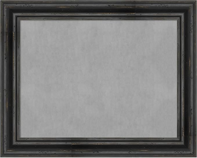 Amanti Art Black Framed Magnetic Board 23x29 Medium Vision Board for use with Magnets, 100% Metal Sheet to Display Items as Office Decor or for Home Organization in mudroom, Kitchen or Kids Room
